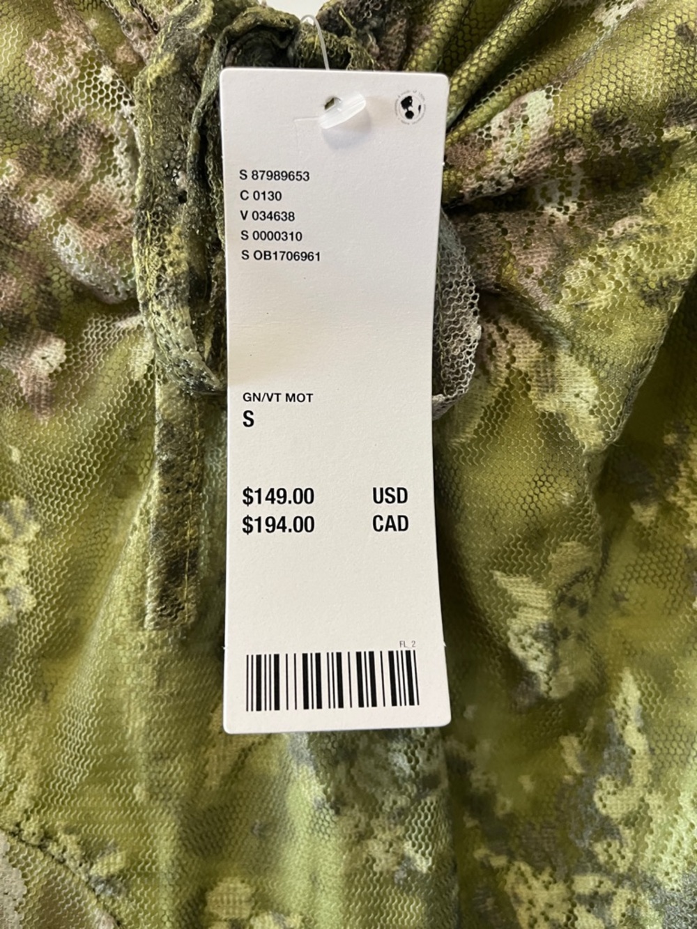 Urban Outfitters Olive Green Lace-Trim Asymmetrical Slip Dress - Picture 2 of 11